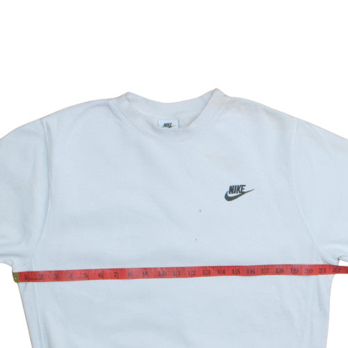 Nike Men's White Pullover Sweatshirt Small Logo Crew Neck