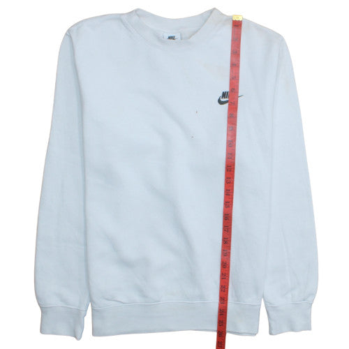 Nike Men's White Pullover Sweatshirt Small Logo Crew Neck