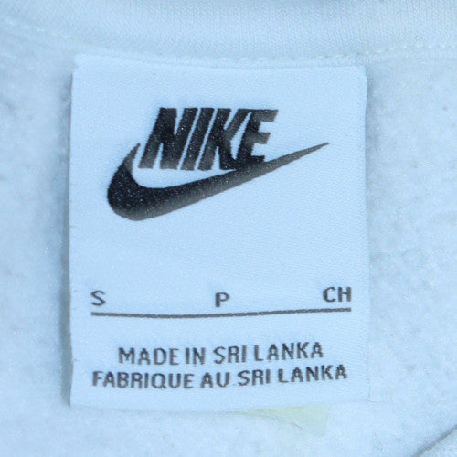Nike Men's White Pullover Sweatshirt Small Logo Crew Neck