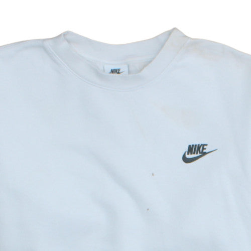 Nike Men's White Pullover Sweatshirt Small Logo Crew Neck