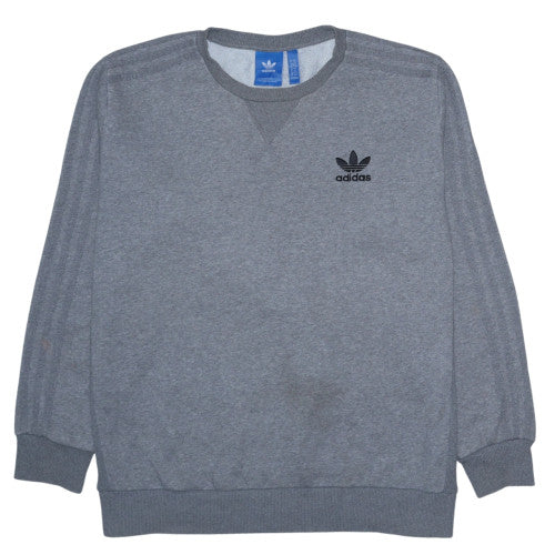 Adidas Men's Grey XL Pullover Sweatshirt Crew Neck Fleece Sportswear