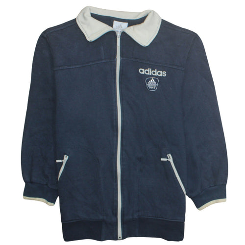 Adidas Men's Blue Full Zip Collared Sweatshirt Size S