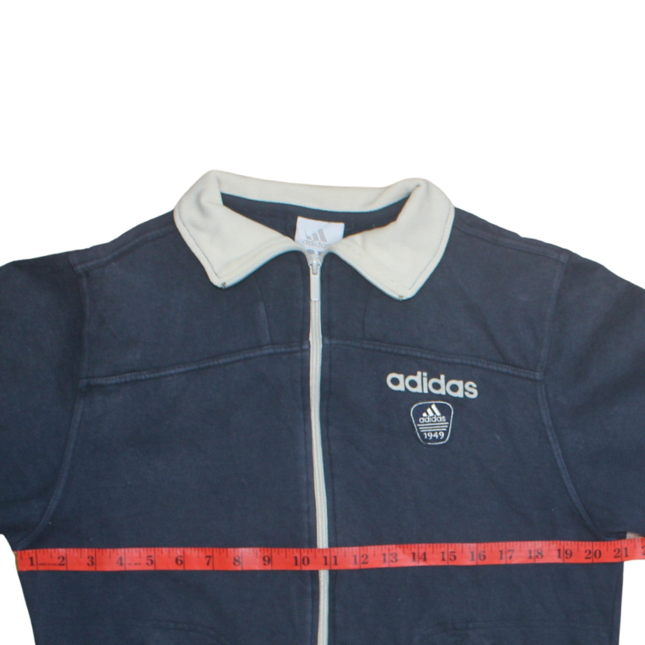 Adidas Men's Blue Full Zip Collared Sweatshirt Size S