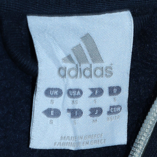 Adidas Men's Blue Full Zip Collared Sweatshirt Size S