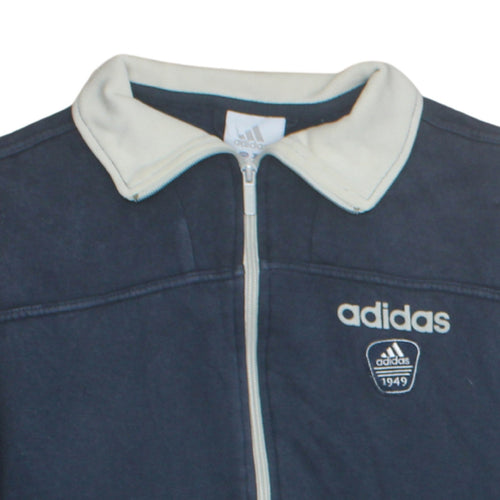 Adidas Men's Blue Full Zip Collared Sweatshirt Size S