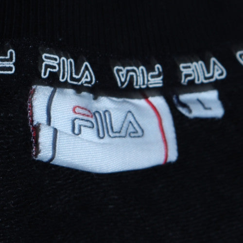 Fila Mens Black Grey Crew Neck Logo Sweatshirt Size L