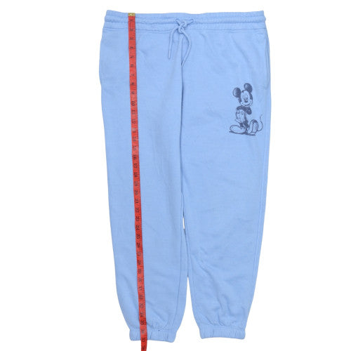 Disney Women Blue Fleece Sweatpants L Casual Mickey Mouse