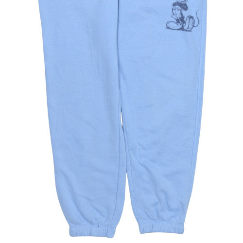 Disney Women Blue Fleece Sweatpants L Casual Mickey Mouse