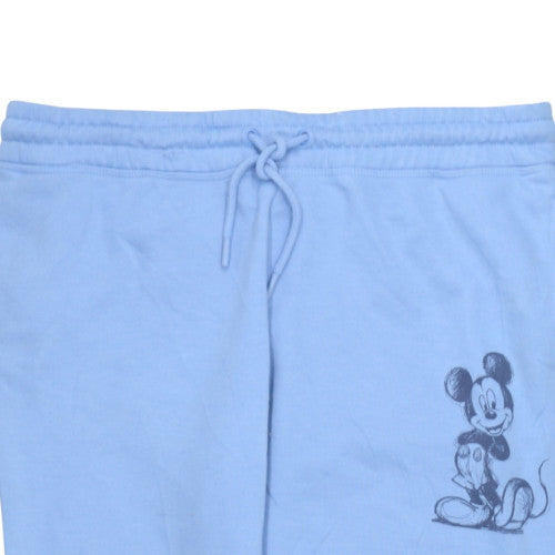 Disney Women Blue Fleece Sweatpants L Casual Mickey Mouse