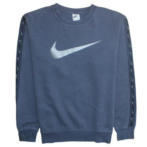 Nike Men's Blue Logo Crew Neck Pullover Sweatshirt Size L