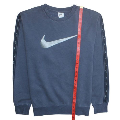 Nike Men's Blue Logo Crew Neck Pullover Sweatshirt Size L