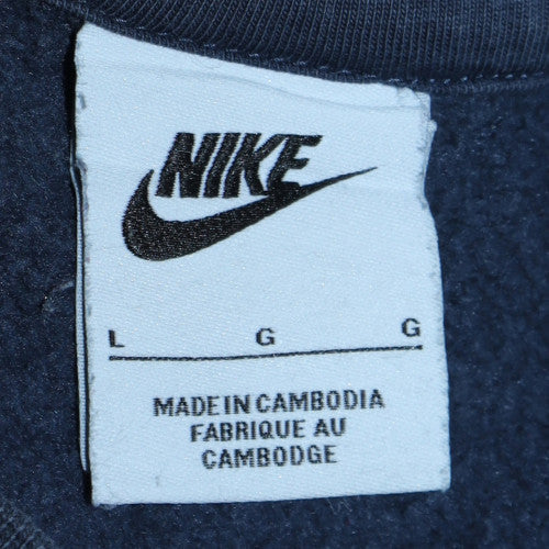 Nike Men's Blue Logo Crew Neck Pullover Sweatshirt Size L