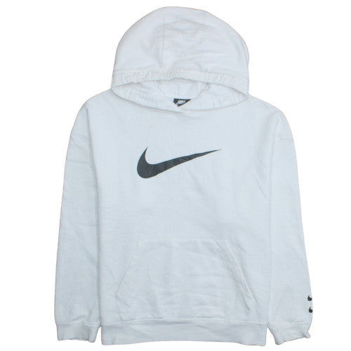 Nike Mens White Pullover Hoodie L Regular Fit Sports Fleece