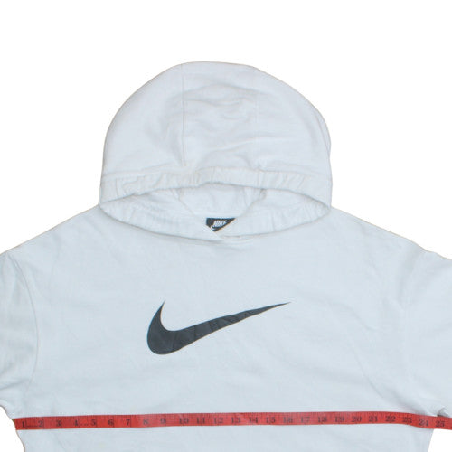 Nike Mens White Pullover Hoodie L Regular Fit Sports Fleece