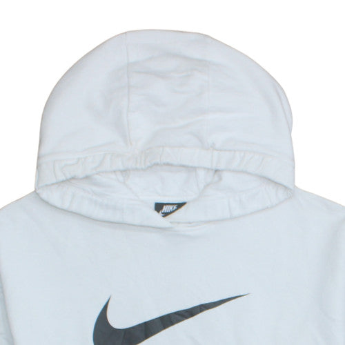 Nike Mens White Pullover Hoodie L Regular Fit Sports Fleece