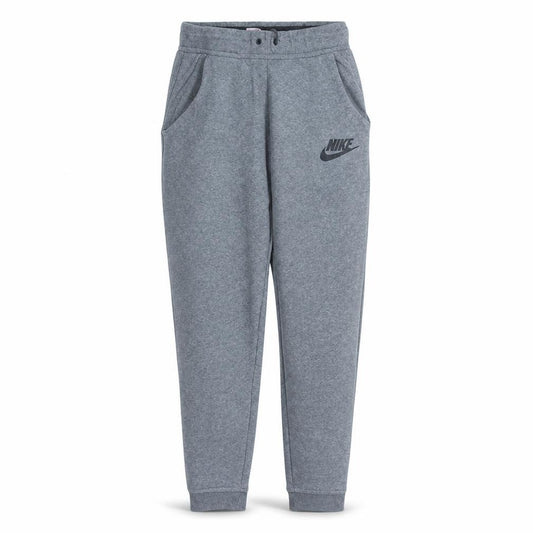 Front view of Nike Men's Grey Jogger Sweatpants, size S, Tapered Fit Fleece