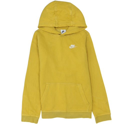 Nike Boys Yellow Pullover Hoodie XL 158-170cm Cotton Blend Casual Top
