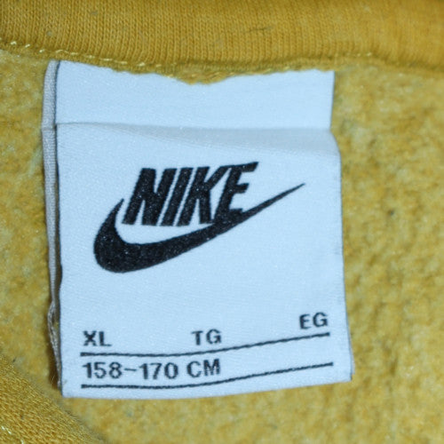 Nike Boys Yellow Pullover Hoodie XL 158-170cm Cotton Blend Casual Top