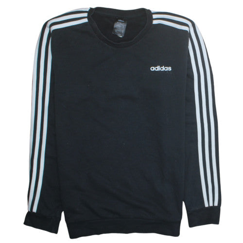 Adidas Men's Black Crew Neck Long Sleeve Pullover Sweatshirt M
