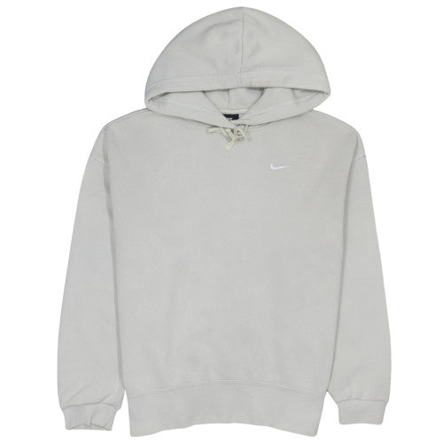 Nike Women Beige Hoodie Medium Pullover Fleece Sweatshirt