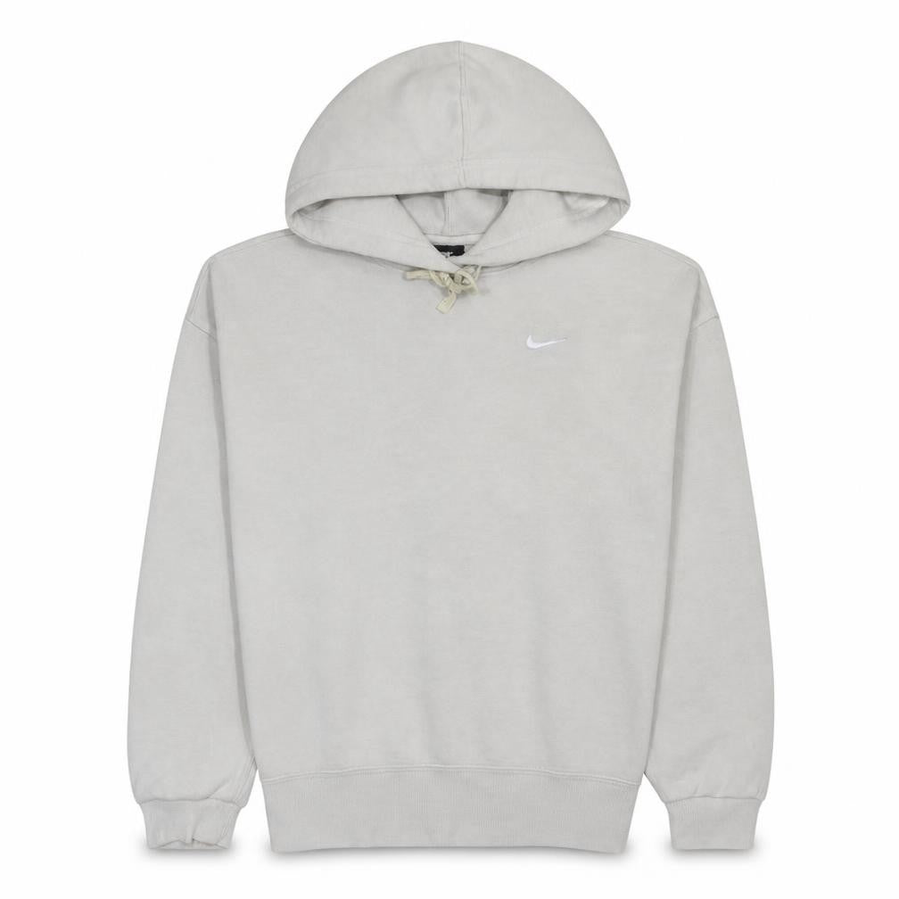 Front view of Nike Women Beige Hoodie Medium Pullover Fleece Sweatshirt