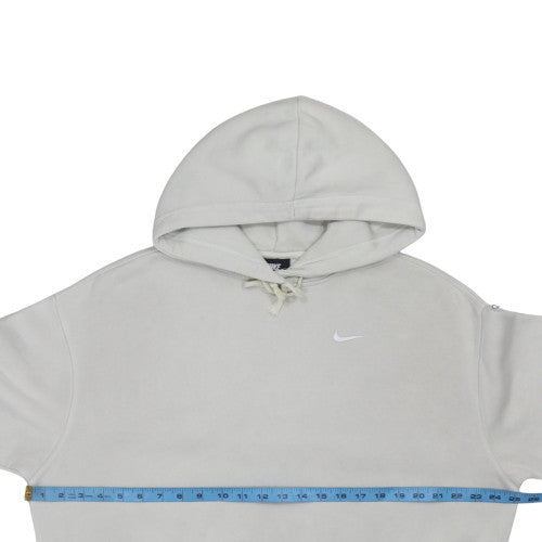 Nike Women Beige Hoodie Medium Pullover Fleece Sweatshirt