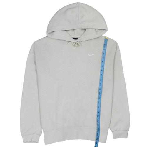 Nike Women Beige Hoodie Medium Pullover Fleece Sweatshirt