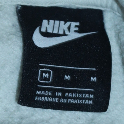 Nike Women Beige Hoodie Medium Pullover Fleece Sweatshirt