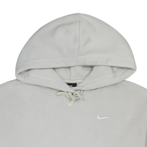 Nike Women Beige Hoodie Medium Pullover Fleece Sweatshirt