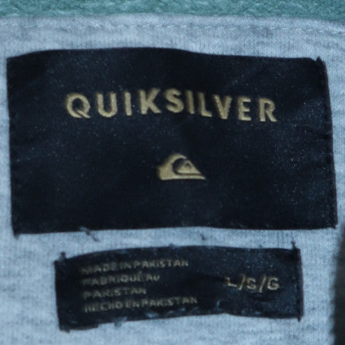 Quiksilver Men's Blue Full Zip Hoodie Size L Cotton Blend Fleece