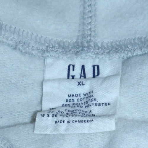 GAP Men's Grey XL Pullover Hoodie with Logo Print