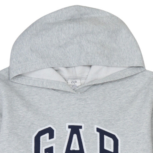 GAP Men's Grey XL Pullover Hoodie with Logo Print
