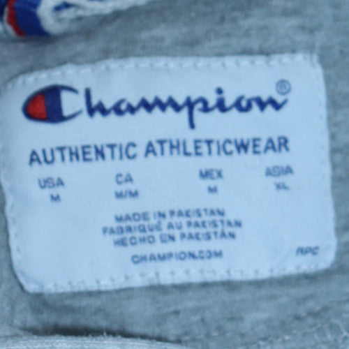 Champion Men's Grey Pullover Hoodie M Regular Fit Athletic Style