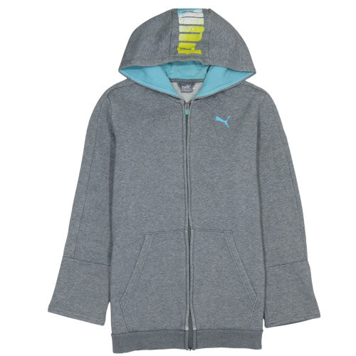 Puma Boys Grey Full Zip Hoodie Age 13-14 Years Cotton Blend