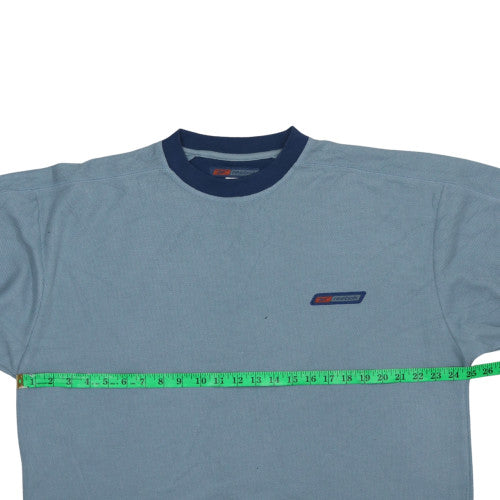 Reebok Men Blue Pullover Sweatshirt L Crew Neck Logo Sportswear