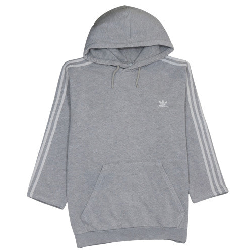 Adidas Mens Grey 2XL Pullover Hoodie with Logo and Drawstring