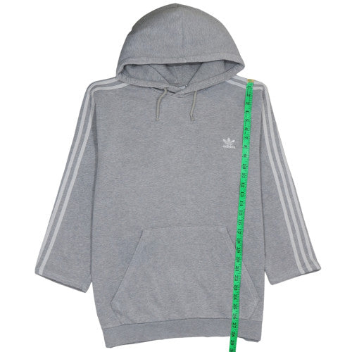 Adidas Mens Grey 2XL Pullover Hoodie with Logo and Drawstring