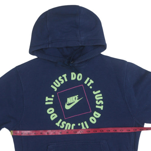 Nike Men's Blue XS Pullover Hoodie Just Do It Graphic Logo Sweatshirt