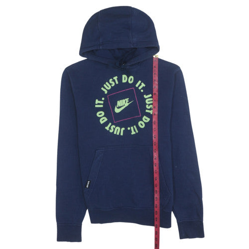Nike Men's Blue XS Pullover Hoodie Just Do It Graphic Logo Sweatshirt