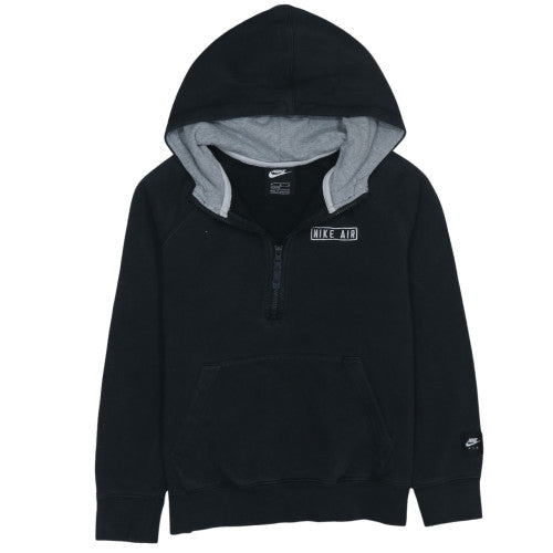Nike Air Boys Black 1/2 Zip Hoodie Medium 137-147cm Cotton Blend