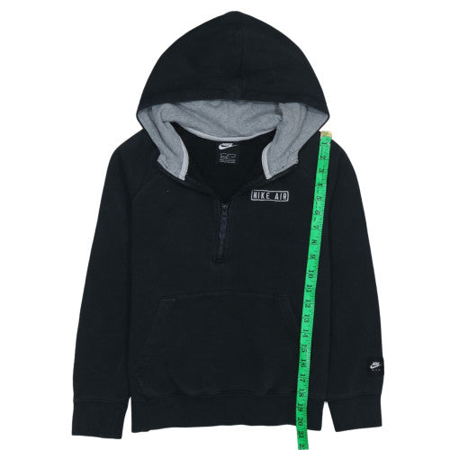 Nike Air Boys Black 1/2 Zip Hoodie Medium 137-147cm Cotton Blend