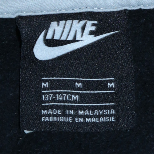 Nike Air Boys Black 1/2 Zip Hoodie Medium 137-147cm Cotton Blend