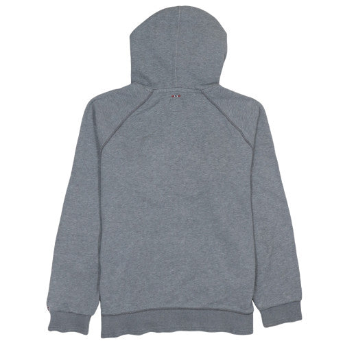 Napapijri Mens Grey XL Embroidered Flag Pullover Hoodie