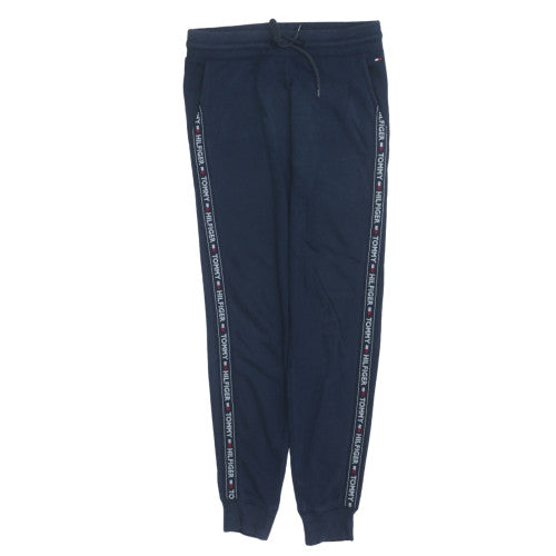 Tommy Hilfiger Men Blue Jogger Trousers S Regular Fit Logo Tape
