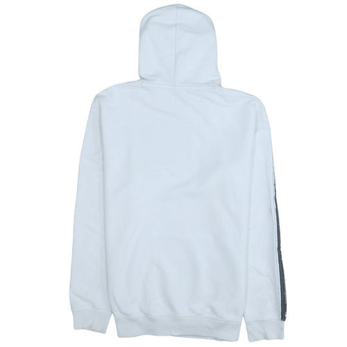 Champion Men White Pullover Hoodie Medium Logo Tape Sleeve Sportswear