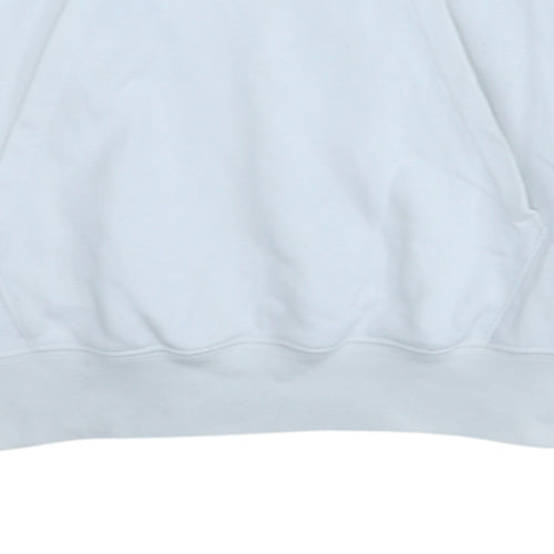 Champion Men White Pullover Hoodie Medium Logo Tape Sleeve Sportswear
