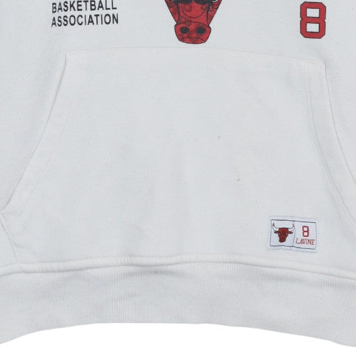Primark Men’s White Chicago Bulls NBA Hoodie Size M Pullover Fleece