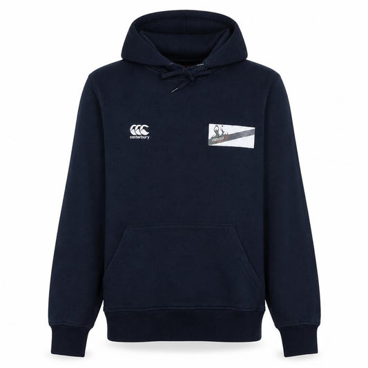 Front view of Canterbury Men's Blue Pullover Hoodie L Sports Fleece Rugby