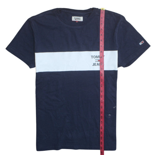 Tommy Jeans Men Blue Colourblock Cotton T-Shirt Size S