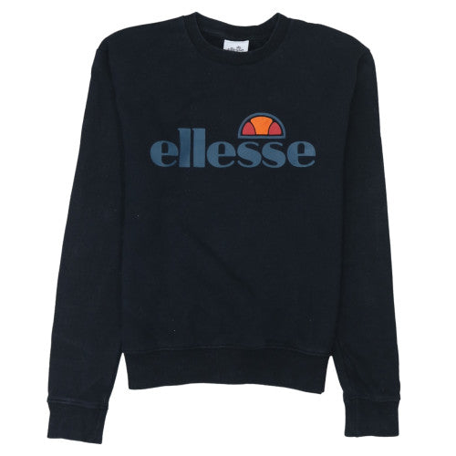 Ellesse Womens Black UK 10 Pullover Sweatshirt Cotton Blend Logo
